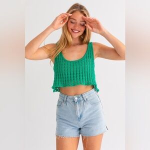 🆕 Le Lis green knit Mia tank SZ MED